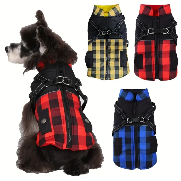 Dog Jacket With Harness For Cold Weather